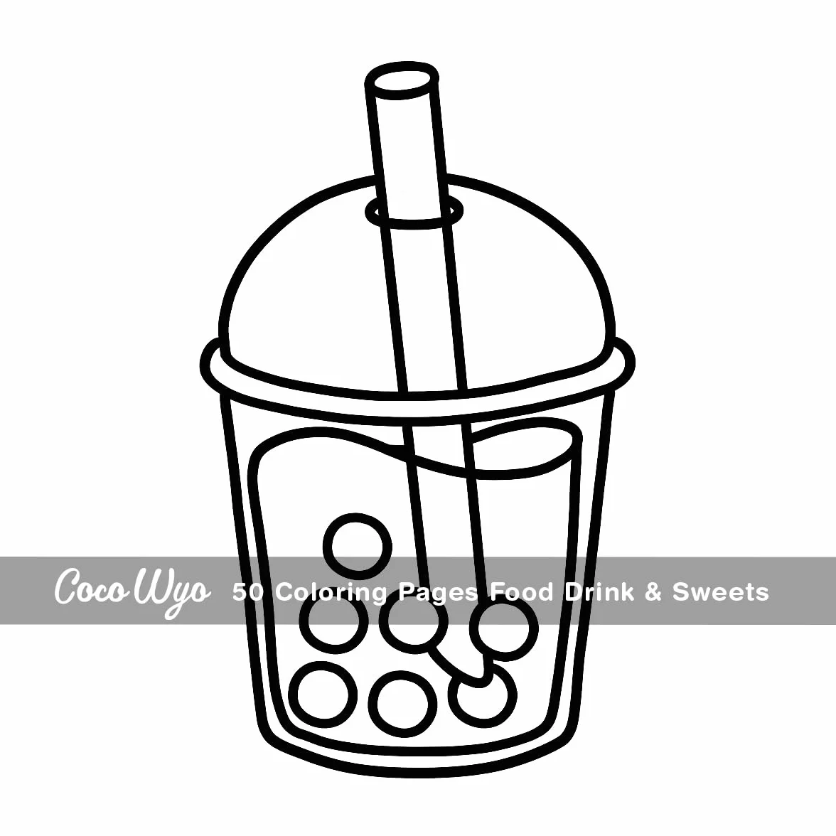 Food Drink & Sweets: Coloring Book for Adults and Kids, Bold and Easy, Simple and Big Designs for Relaxation Featuring a Variety of Foods, Drinks, Desserts and Fruits