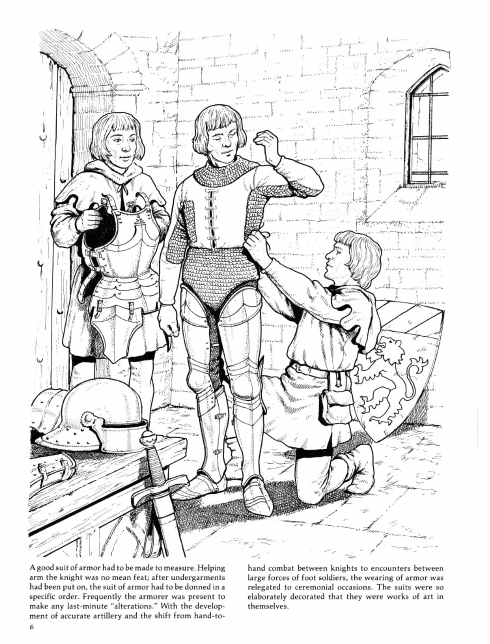 Life in a Medieval Castle and Village Coloring Book