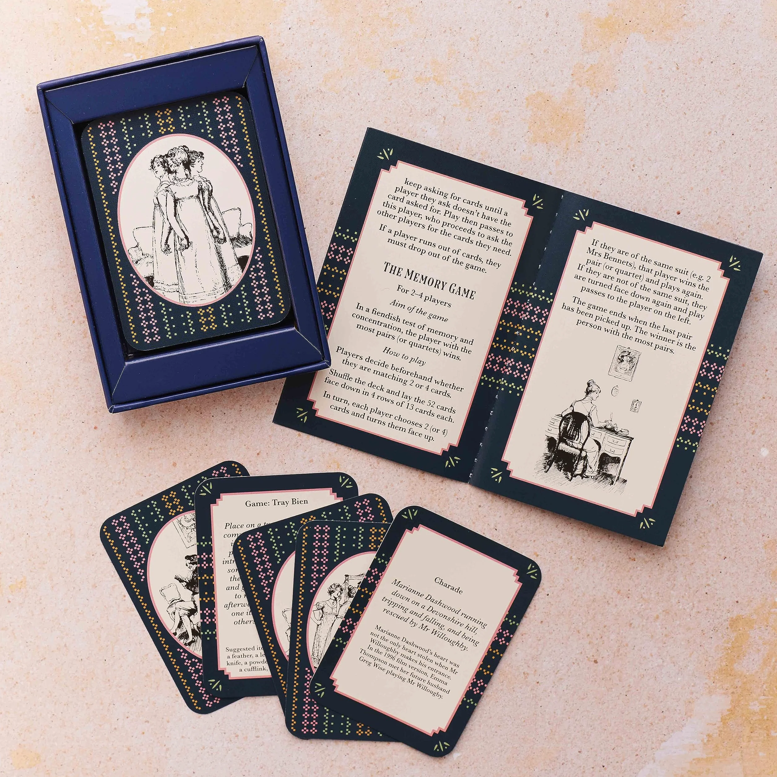 Jane Austen: A literary card game /anglais: 52 illustrated cards with games and trivia inspired by classics