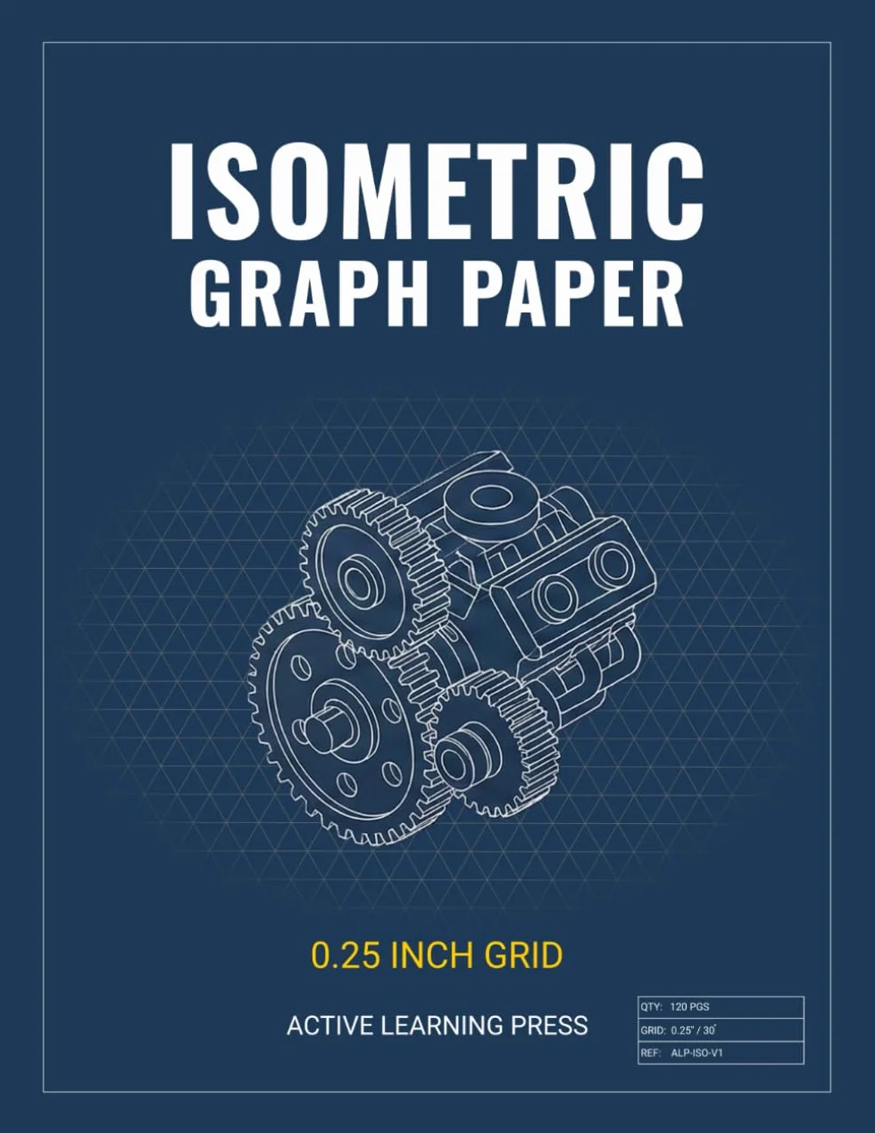 Isometric Graph Paper Notebook: Professional 3D Drawing & Technical Sketching Pad | 0.25 Inch Equilateral Triangle Grid for Engineering, Architecture, and Design | 8.5 x 11 | 120 Pages