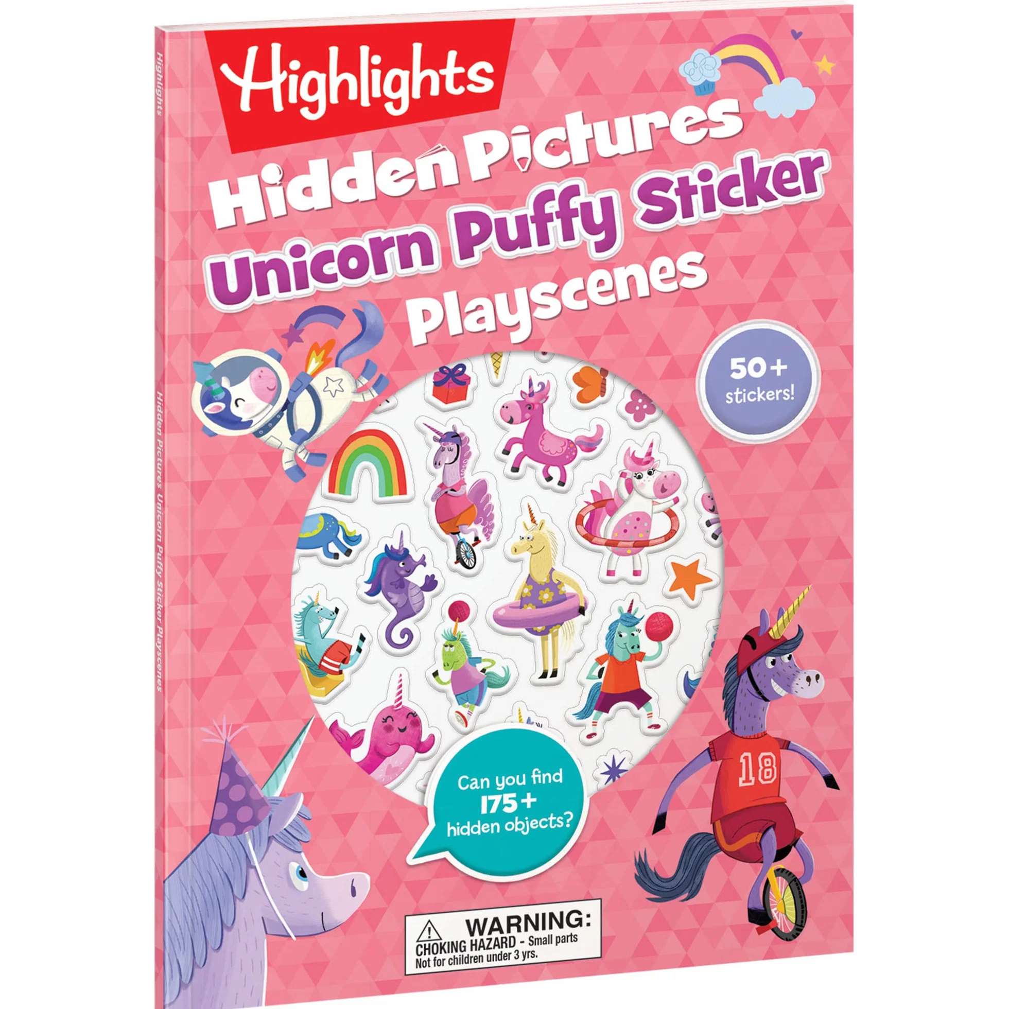 Unicorn Hidden Pictures Puffy Sticker Playscenes: Unicorn Sticker Activity Book, 50+ Reusable Stickers, Decorate Pictures and Solve Puzzles, Sticker Book for Kids