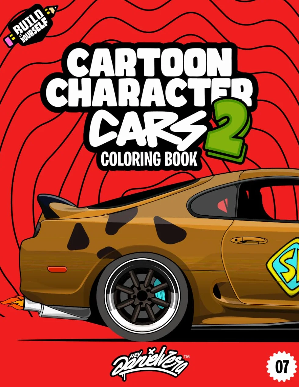 Cartoon Character Cars 2 Coloring Book: Fun automotive adventure with 40 coloring pages for kids & teens Ages 6-18