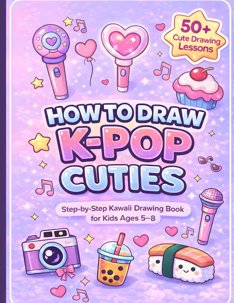 How to Draw K-Pop Cuties: Step-by-Step Kawaii Drawing & Activity Book for Kids Ages 5–8 | Coloring, Mazes & Fun Puzzles Inside