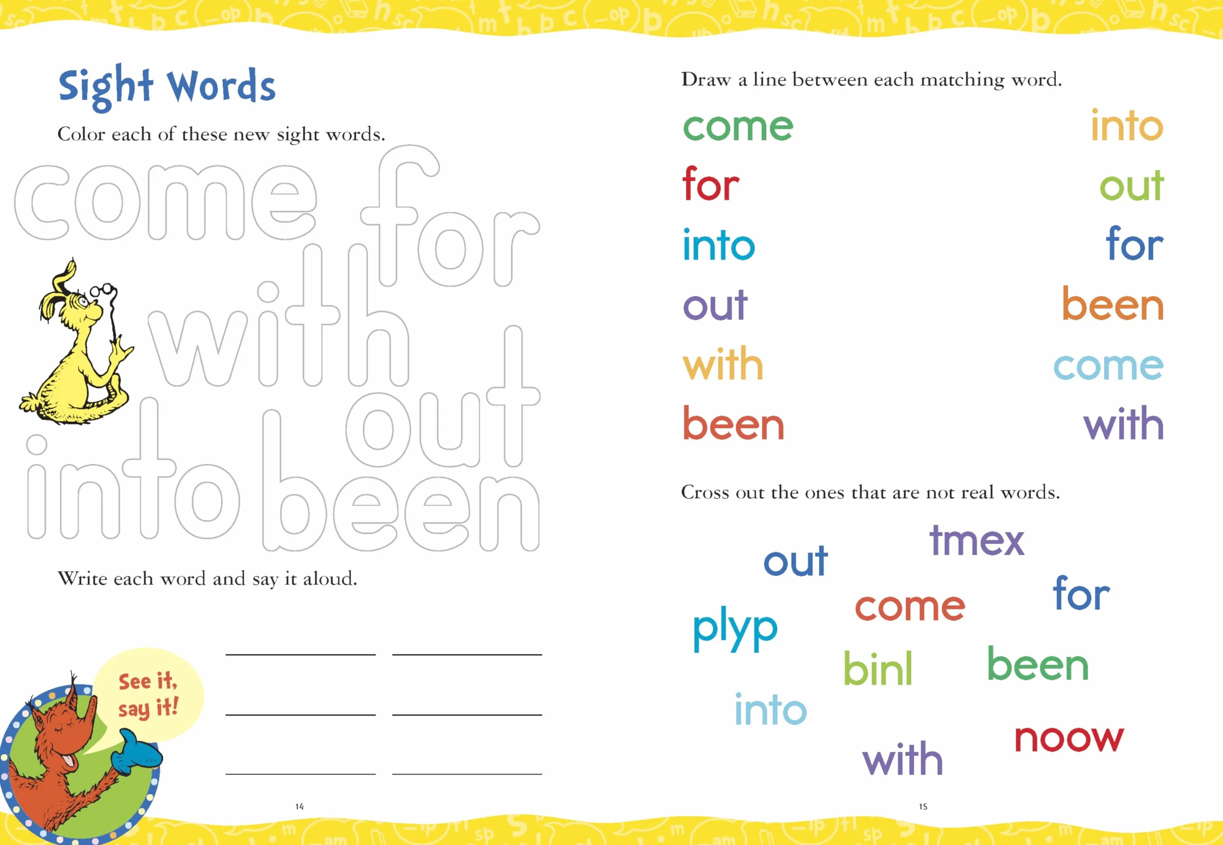 Dr. Seuss Phonics Level 2 Workbook: A Phonics Workbook to Help Kids Ages 5-7 Learn to Read (For Kindergarten and 1st Grade)