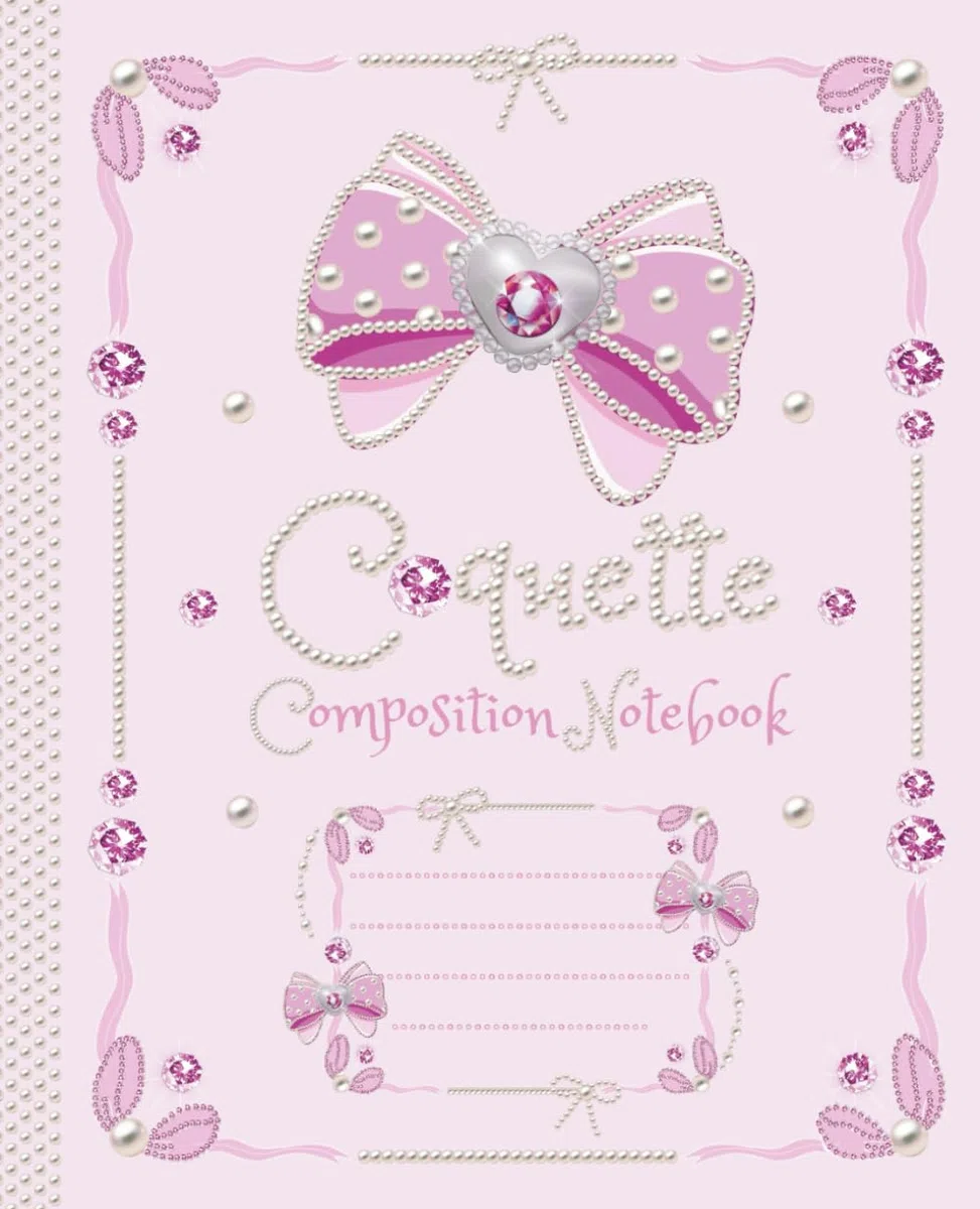 Coquette Composition Notebook: College Ruled Pink Bow Journal For School - Cute Girly Aesthetic Lined Book For Creative Writing - Elegant School Supply And Gift For Women And Teens